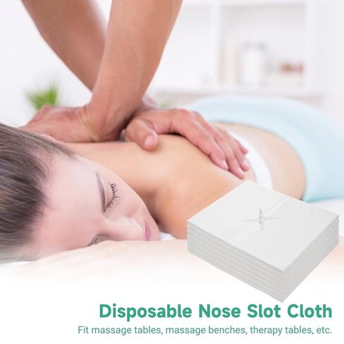 1000 قطعة من أغطية حامل الوجه للاستعمال مرة واحدة لطاولة التدليك، أغطية حامل الوجه غير المنسوجة لطاولة التدليك مع فتحة أنف لطاولات السبا والعلاج، أغطية ملاءات الوجه الصحية فائقة النعومة، 19.7 × 15.8 بوصة in Kuwait