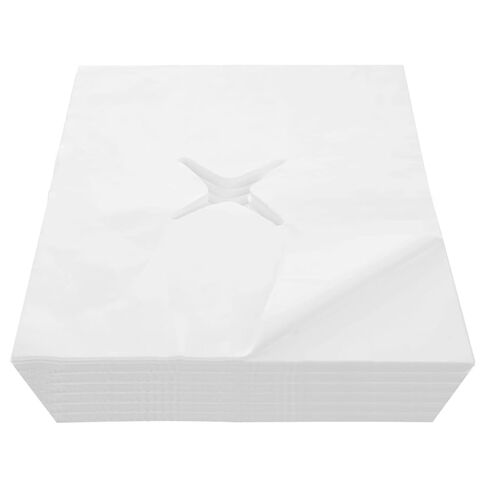 1000 قطعة من أغطية حامل الوجه للاستعمال مرة واحدة لطاولة التدليك، أغطية حامل الوجه غير المنسوجة لطاولة التدليك مع فتحة أنف لطاولات السبا والعلاج، أغطية ملاءات الوجه الصحية فائقة النعومة، 19.7 × 15.8 بوصة in Kuwait