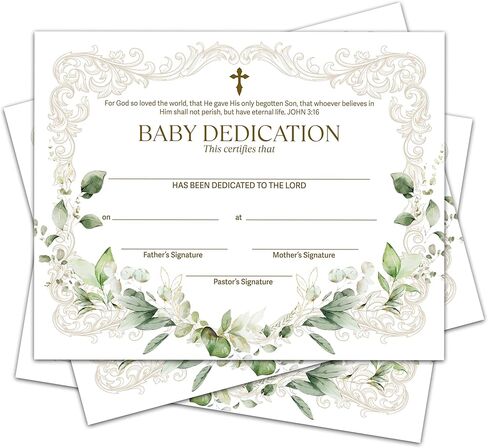 Baptism Certificates for Church - 8 x 10 Inches Blank Baby Dedication Award, Baby Dedication Christening Gifts for Girls Boys, Baptismal Certificates for Adults Teenagers - A11 in Kuwait