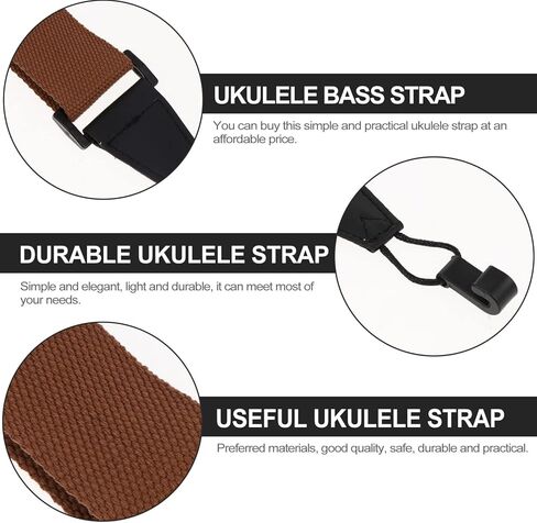 Generic Ukulele Strap Adjustable Non-Punching Shoulder Strap with Double J Hooks Lightweight Durable Ukulele Accessories for Adults and Beginners in Saudi Arabia