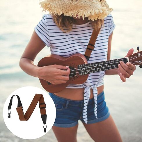 Generic Ukulele Strap Adjustable Non-Punching Shoulder Strap with Double J Hooks Lightweight Durable Ukulele Accessories for Adults and Beginners in Saudi Arabia