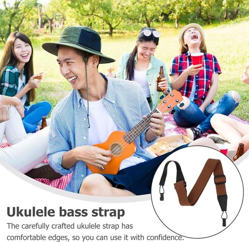 Generic Ukulele Strap Adjustable Non-Punching Shoulder Strap with Double J Hooks Lightweight Durable Ukulele Accessories for Adults and Beginners in Saudi Arabia