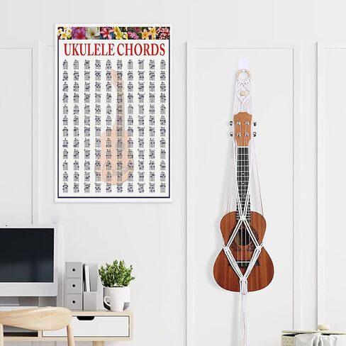 Musiin Ukulele Chord Fingering Chart - Poster for Beginners - Ukulele Accessories in Saudi Arabia