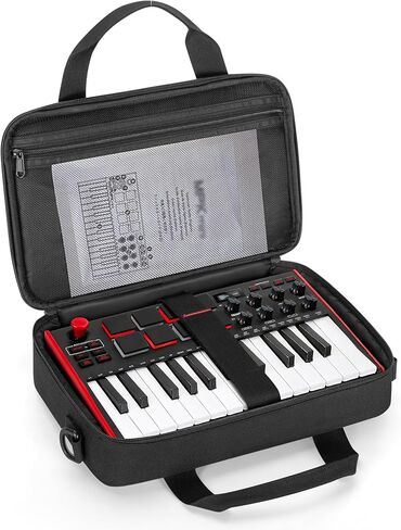 حقيبة حمل PGmoon متوافقة مع وحدة تحكم لوحة المفاتيح Akai Professional MPK Mini MK3 / MPK Mini Play MK3 25 مفتاح USB MIDI، حقيبة لوحة مفاتيح للسفر مع جيوب متعددة للملحقات in Kuwait