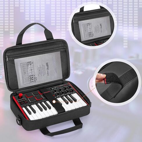 حقيبة حمل PGmoon متوافقة مع وحدة تحكم لوحة المفاتيح Akai Professional MPK Mini MK3 / MPK Mini Play MK3 25 مفتاح USB MIDI، حقيبة لوحة مفاتيح للسفر مع جيوب متعددة للملحقات in Kuwait