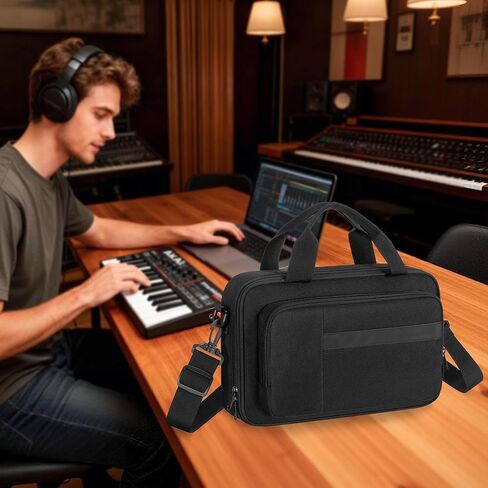 حقيبة حمل PGmoon متوافقة مع وحدة تحكم لوحة المفاتيح Akai Professional MPK Mini MK3 / MPK Mini Play MK3 25 مفتاح USB MIDI، حقيبة لوحة مفاتيح للسفر مع جيوب متعددة للملحقات in Kuwait