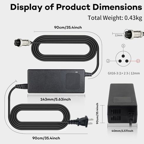 شاحن بطارية ليثيوم 67.2 فولت 2 أمبير، مناسب للشحن السريع لبطارية ليثيوم 16 ثانية 60 فولت، مزود بقابس موصل GX16-3، مع شاشة عرض وأضواء مؤشر LED in Kuwait