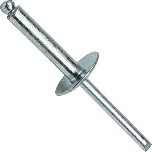 Fastenere Large Flange Pop Rivets - 3/16" x 1" (25 pcs) Heavy Duty, Open End, Steel Zinc, Corrosion-Resistant, High Tensile & Shear Strength, 6-16 Gap .876" - 1.00" in Saudi Arabia