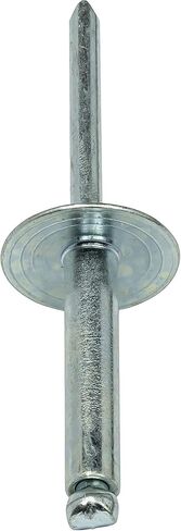 Fastenere Large Flange Pop Rivets - 3/16" x 1" (25 pcs) Heavy Duty, Open End, Steel Zinc, Corrosion-Resistant, High Tensile & Shear Strength, 6-16 Gap .876" - 1.00" in Saudi Arabia