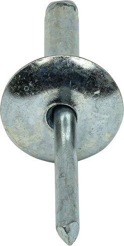 Fastenere Large Flange Pop Rivets - 3/16" x 1" (25 pcs) Heavy Duty, Open End, Steel Zinc, Corrosion-Resistant, High Tensile & Shear Strength, 6-16 Gap .876" - 1.00" in Saudi Arabia