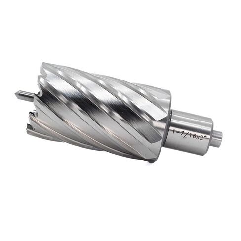 OSCARBIDE 1-7/16 "x2 قاطع حلقي، 3/4 بوصة ويلدون شانك، 1-7/16 بوصة قطر القطع، 2 بوصة عمق القطع، 2 مسطح، مثقاب ماج مع دبوس طيار لضغط الحفر المغناطيسي، قطعة واحدة in Saudi Arabia