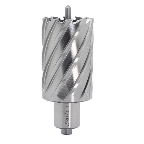OSCARBIDE 1-7/16 "x2 قاطع حلقي، 3/4 بوصة ويلدون شانك، 1-7/16 بوصة قطر القطع، 2 بوصة عمق القطع، 2 مسطح، مثقاب ماج مع دبوس طيار لضغط الحفر المغناطيسي، قطعة واحدة in Saudi Arabia