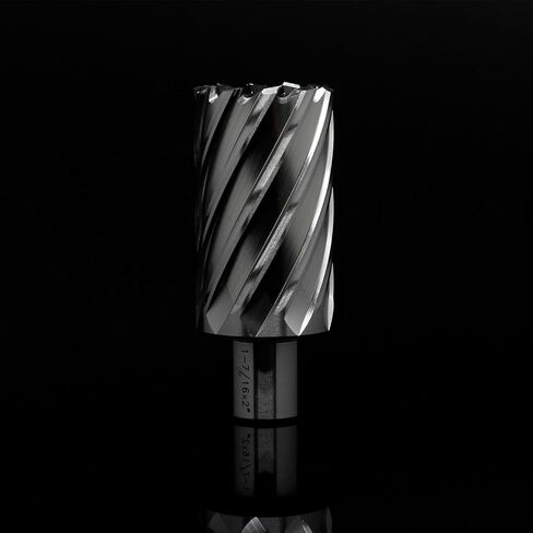 OSCARBIDE 1-7/16 "x2 قاطع حلقي، 3/4 بوصة ويلدون شانك، 1-7/16 بوصة قطر القطع، 2 بوصة عمق القطع، 2 مسطح، مثقاب ماج مع دبوس طيار لضغط الحفر المغناطيسي، قطعة واحدة in Saudi Arabia