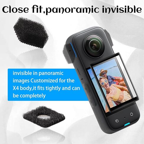 6 قطع من واقي الرياح لـ Insta 360 X4 / X3 إسفنجة مضادة للضوضاء ووسادة ميكروفون للزجاج الأمامي لملحقات Insta 360 X4 / X3 in Saudi Arabia