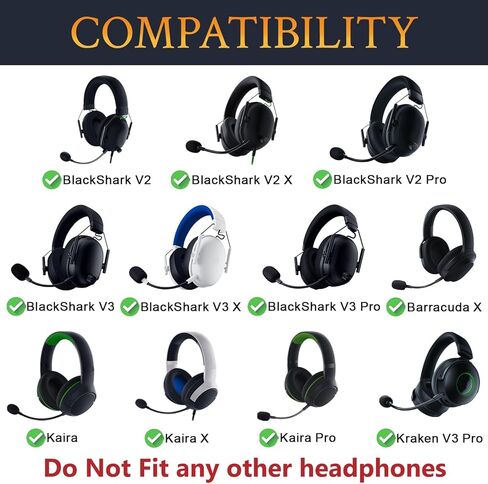 SOULWIT 4Pcs Microphone Cover for Razer BlackShark V2/V2 Pro/V2 X/V3/V3 Pro/V3 X, Barracuda X, Kaira/Kaira Pro/Kaira X, Kraken V3 Pro Headsets, Protective Mic Foam Cover Pop Filter Windscreen - Black in Saudi Arabia