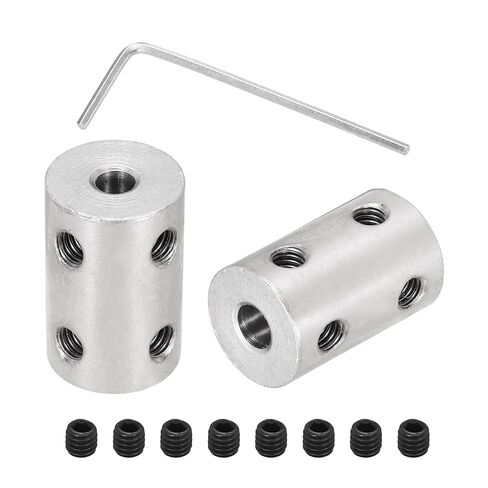 MECCANIXITY Rigid Screw Coupling 5mm to 7mm Shaft Coupler Connectors L22mm x D14mm Steel Joint Connectors Rigid Coupling Set for 3D Printers DIY Encoder with 24 Screw & Hex Wrench, 6 Pcs in Saudi Arabia