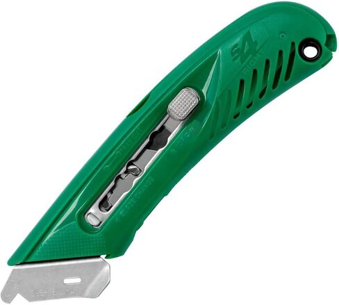 Pacific Handy Cutter S4R Safety Cutter, Retractable Utility Knife with an Ergonomical Design, Bladeless Tape Splitter, Steel Guard for Safety and Damage Protection, for Warehouse and In-Store Cutting , Green in Kuwait