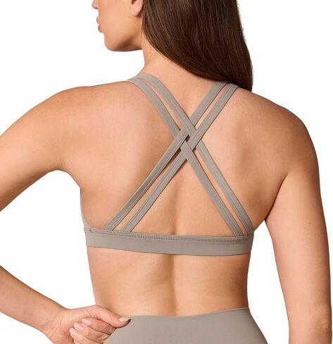 UNISSU Hugcurve Crosscross Strappy Back Sports Bra، U الرقبة اللاسلكية مبطن اليوغا تجريب القمم in Kuwait