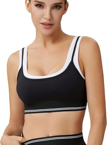 Move With You Womens Workout Sports Bras Double Layered Bra High Impact Training Fitness Running Yoga Crop in Kuwait
