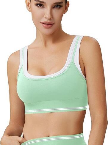 Move With You Womens Workout Sports Bras Double Layered Bra High Impact Training Fitness Running Yoga Crop in Saudi Arabia