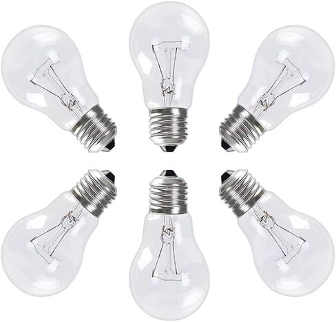 لمبة الإضاءة المتوهجة الواضحة A19، مصابيح الإضاءة المتوهجة 100 واط، مصابيح A19 100 واط، 2700 كلفن أبيض ناعم، قاعدة متوسطة E26، 110-130 فولت (6 عبوات) in Kuwait