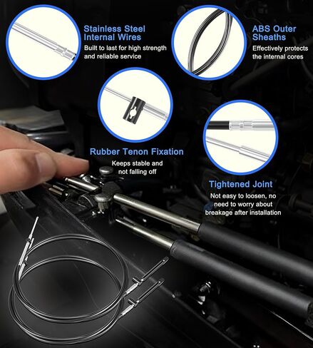 Bonbo 10FT Boat Throttle and Shift Cables for Gen1 600A Series Controller, Compatible with Mercury MerCruiser Marine Force Outboard Engines, Replaces Part Number CC17910 in Saudi Arabia