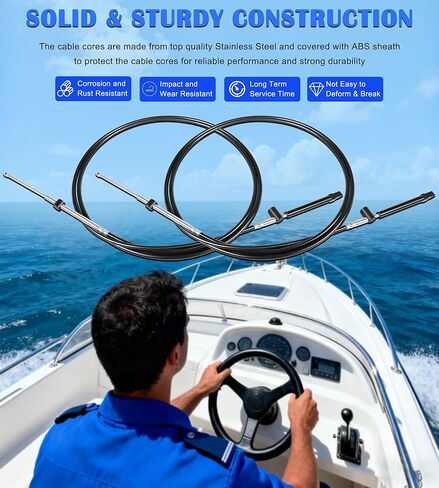 Bonbo 10FT Boat Throttle and Shift Cables for Gen1 600A Series Controller, Compatible with Mercury MerCruiser Marine Force Outboard Engines, Replaces Part Number CC17910 in Saudi Arabia