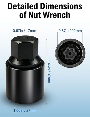 D-Wheel Lock Key for Toyota, Lexus, Tacoma, Anti-Theft Lug Nut Removal Tool, Standard Hex Top for Standard Wrenches, Construction D-Wheel Lug Nut Removal Tool in Kuwait
