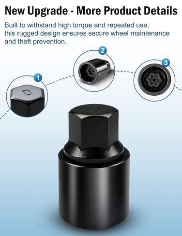 D-Wheel Lock Key for Toyota, Lexus, Tacoma, Anti-Theft Lug Nut Removal Tool, Standard Hex Top for Standard Wrenches, Construction D-Wheel Lug Nut Removal Tool in Kuwait
