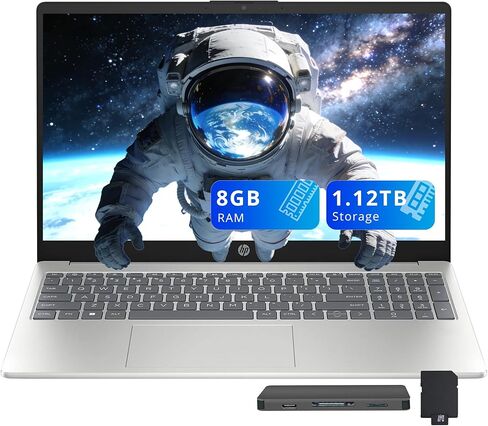 HP 15.6 "الكمبيوتر المحمول (2025 طراز) ، 15.6" شاشة IPS FHD ، Intel Core I5-1334U ، ذاكرة الوصول العشوائي 12 جيجابايت ، 512 جيجابايت SSD ، لوحة المفاتيح الرقمية ، كاميرا الويب ، HDMI ، Wi-Fi ، Windows 11 Home ، Natural Silver-ترقية-ترقية in Kuwait