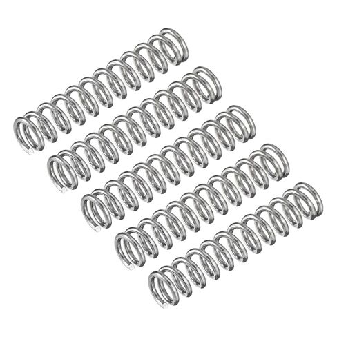 Compression Spring, 5Pcs 304 Stainless Steel, 5mm OD, 0.8mm Wire Size, 25mm Free Length, Silver Tone in Saudi Arabia
