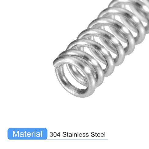 Compression Spring, 5Pcs 304 Stainless Steel, 5mm OD, 0.8mm Wire Size, 25mm Free Length, Silver Tone in Saudi Arabia