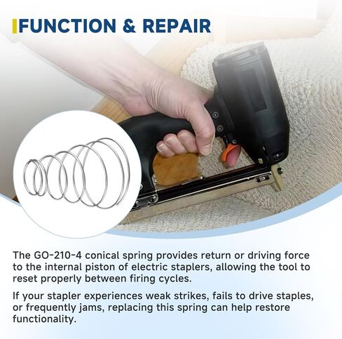 GO-210-4 Conical Coil Spring 72082 for Power Carpet Tackers, Electric Nail Staplers Conical Spring Replacement Parts(OD 0.95"/2.1", H 2.4"), Adaptable Conical Compression Spring in Saudi Arabia