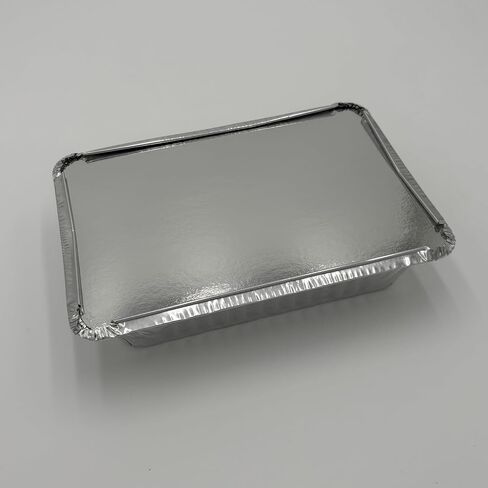 غطاء مقلاة فاخر من رقائق الألومنيوم للاستعمال مرة واحدة - جاهز للفرن وقابل لإعادة الاستخدام وقابل لإعادة التدوير - شديد التحمل للخبز وتقديم الطعام وتخزين الطعام - متين ومضاد للتسرب وسهل النقل in Kuwait