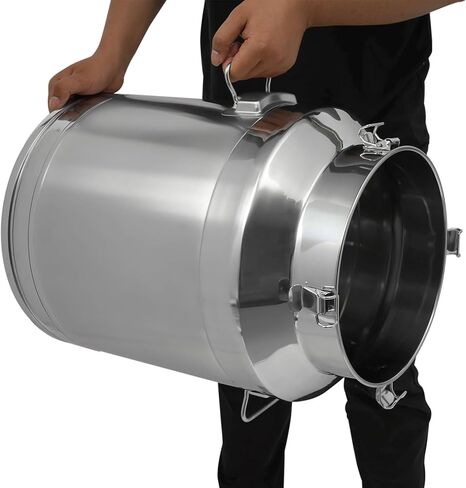 Dfmyhked‌ 64L/17Gal Stainless Steel Sealed Storage Bucket, Wine Pail Bucket with Locking Lid with Faucet, 304 Food Grade Milk Can for Liquid Transport, Dry Goods (64L) in Saudi Arabia