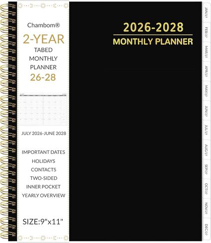 2026-2027 مخطط شهري لمدة عامين مخطط شهري/تقويم 2026-2027 ، 24 شهرًا مخطط التقويم في يناير 2026-ديسمبر 2027 ، 9 "× 11" ، علامات التبويب ، الجيب المزدوج ، العطلات ، الورق الكثيف in Saudi Arabia