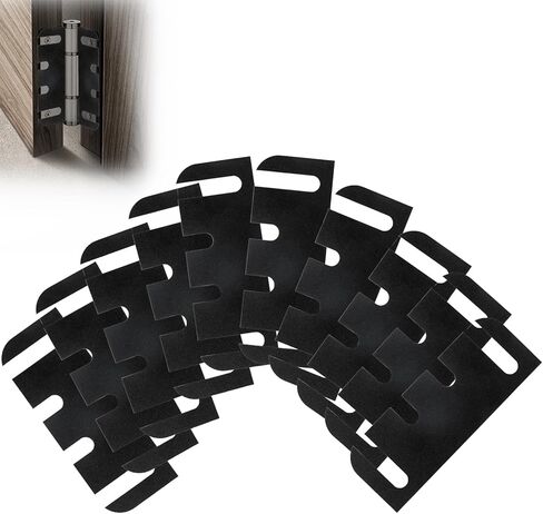 حشوات مفصلات الأبواب، 10 قطع من الفواصل المفصلية البلاستيكية السوداء لمحاذاة الأبواب الداخلية، حشوات أبواب قابلة للتشذيب مقاس 4 بوصات لإصلاح الفجوات والالتصاق، متوافقة مع المفصلات السكنية القياسية in Kuwait