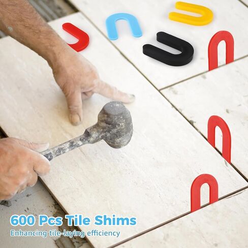 600 قطعة من حشوات البلاط، حشوات إسفينية على شكل حدوة حصان لتسوية البلاط، فواصل بلاستيكية قابلة لإعادة الاستخدام على شكل حرف U في 4 مقاسات (1/16 بوصة، 1/8 بوصة، 3/16 بوصة، 1/4 بوصة) للأرضيات ومشاريع التبليط in Kuwait