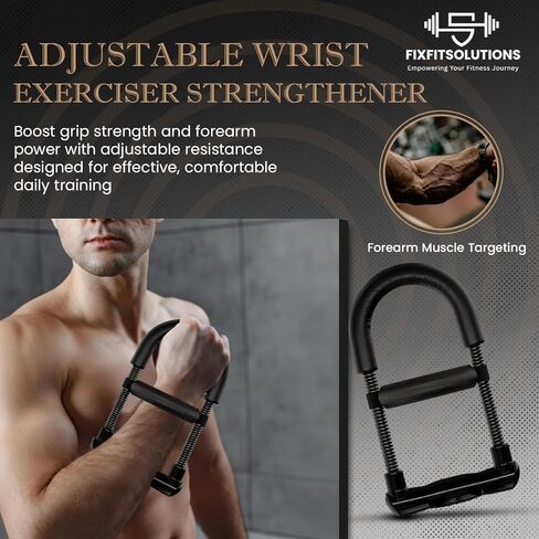 FixFit Forearm Strengthener Forearm Wrist Strengthener Exerciser with Adjustable Tension for Improving Strength - Hand Developer Arm Grip Workout Strength Trainer Home Gym Workout Equipment for Starter and Pro in Saudi Arabia