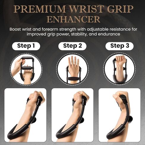 FixFit Forearm Strengthener Forearm Wrist Strengthener Exerciser with Adjustable Tension for Improving Strength - Hand Developer Arm Grip Workout Strength Trainer Home Gym Workout Equipment for Starter and Pro in Saudi Arabia