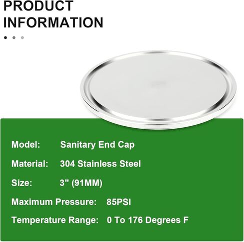 TAISHER 5PCS 304 Stainless Steel 3" Tube OD Sanitary End Cap Fittings 3" Tri Clamp 91MM Ferrule Flange with 5PCS Silicone Gaskets in Saudi Arabia