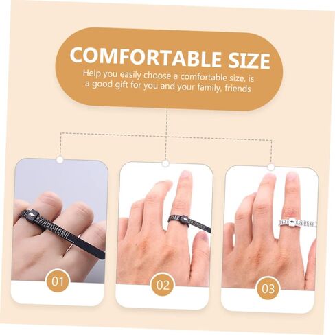HOMSFOU 10pcs Finger Gauge Tools Reusable Ring Sizer Measurer for Accurate Jewelry Sizing for Weddings and Parties Lightweight and Easy to Carry Black and White Colors Included in Saudi Arabia