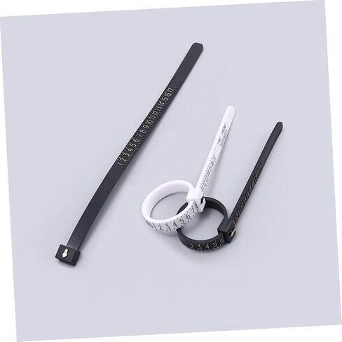 HOMSFOU 10pcs Finger Gauge Tools Reusable Ring Sizer Measurer for Accurate Jewelry Sizing for Weddings and Parties Lightweight and Easy to Carry Black and White Colors Included in Saudi Arabia