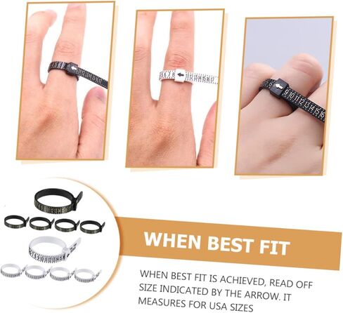 HOMSFOU 10pcs Finger Gauge Tools Reusable Ring Sizer Measurer for Accurate Jewelry Sizing for Weddings and Parties Lightweight and Easy to Carry Black and White Colors Included in Saudi Arabia