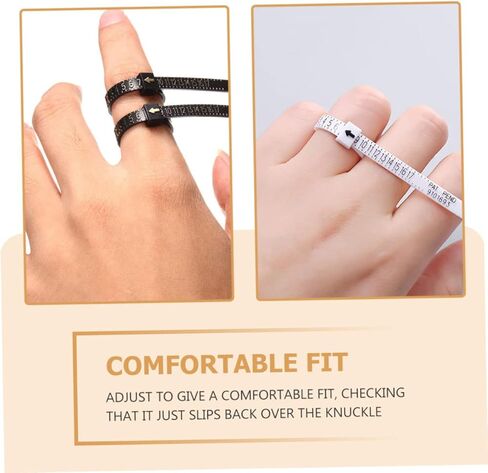 HOMSFOU 10pcs Finger Gauge Tools Reusable Ring Sizer Measurer for Accurate Jewelry Sizing for Weddings and Parties Lightweight and Easy to Carry Black and White Colors Included in Saudi Arabia