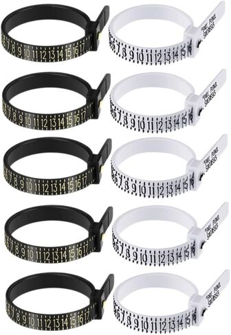 Angoily 10Pcs Ring Measuring Tool Accurate Finger Gauge for Durable and Portable Ring for Jewelry Measurement and Random Styles in Saudi Arabia
