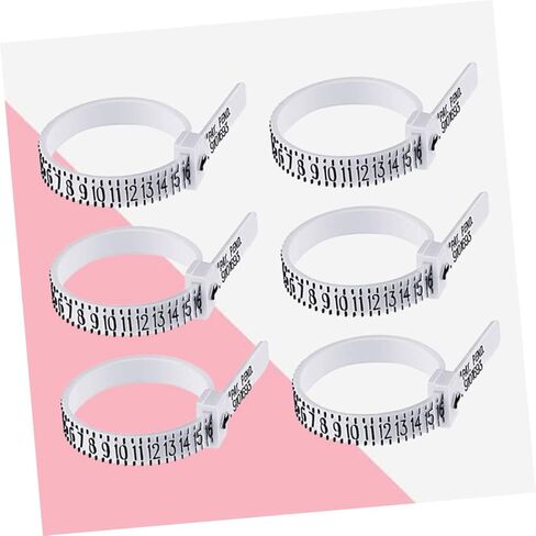 Angoily 10Pcs Ring Measuring Tool Accurate Finger Gauge for Durable and Portable Ring for Jewelry Measurement and Random Styles in Saudi Arabia