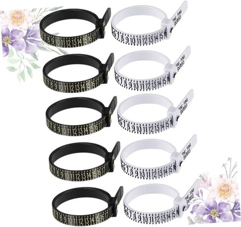 Angoily 10Pcs Ring Measuring Tool Accurate Finger Gauge for Durable and Portable Ring for Jewelry Measurement and Random Styles in Saudi Arabia
