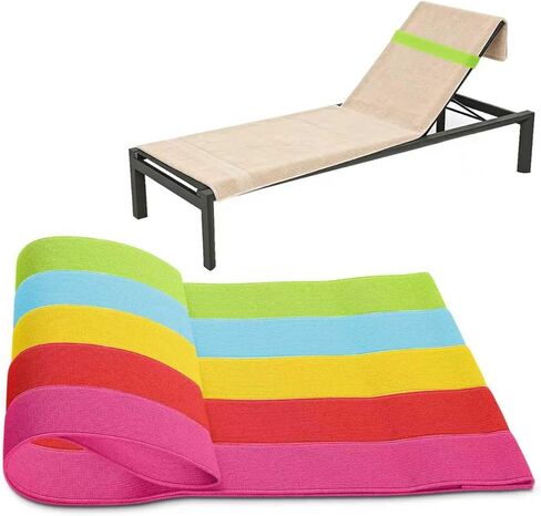 مجموعة من 5 أربطة مناشف من جيرند، مشابك مناشف لكراسي الشاطئ، حامل منشفة مرن مقاوم للرياح لكراسي الشاطئ وكراسي حمام السباحة وسفينة الرحلات البحرية - ملحقات أربطة مناشف العطلات in Kuwait