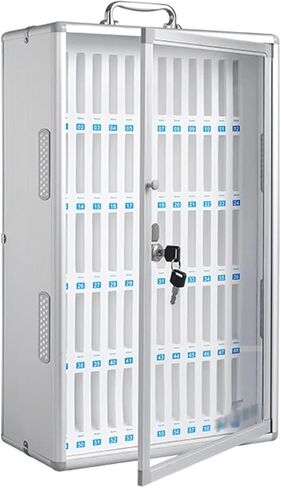 Phone Storage Cabinet Exam Test Mobile Phone Management Box School Mobile Phone Storage Box Mobile Phone Storage Cabinet with Cooling Holes Office Wall Mounted Cell bits (Silver-24 bits) in Saudi Arabia